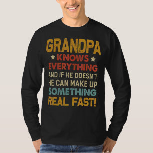 Mens Grandpa Know Everything Fathers Day Grandpa T-Shirt