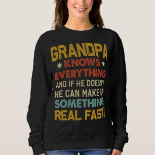 Mens Grandpa Know Everything Funny Father's Day Sweatshirt