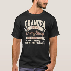 Mens Grandpa Knows Everything Father's Day T-Shirt