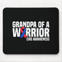 Mens Grandpa of a Warrior CHD Congenital Heart Dis