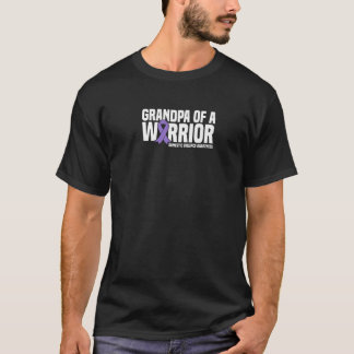 Mens Grandpa Of A Warrior Domestic Violence Awaren T-Shirt