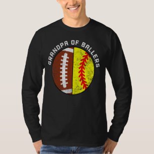 Mens Grandpa Of Ballers Football Softball Grandp T-Shirt