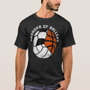 Mens Grandpa Of Ballers  Volleyball Soccer Basketb T-Shirt