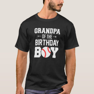 Mens Grandpa Of The Birthday Boy Baseball Boy Fami T-Shirt