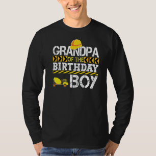 Mens Grandpa Of The Birthday Boy Construction Truc T-Shirt