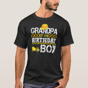 Mens Grandpa Of The Birthday Boy Construction Truc T-Shirt