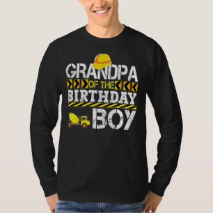 Mens Grandpa Of The Birthday Boy Construction Truc T-Shirt