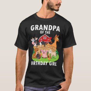 Mens Grandpa Of The Birthday Girl Farm Animal Matc T-Shirt
