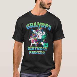 Mens Grandpa Of The Birthday Princess Dabbing Unic T-Shirt