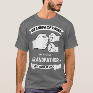 Mens Grandpa of Twins Baby Announcement Party Twin T-Shirt