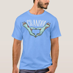 Mens Grandpa Zombie Hand Heart Halloween Costume F T-Shirt