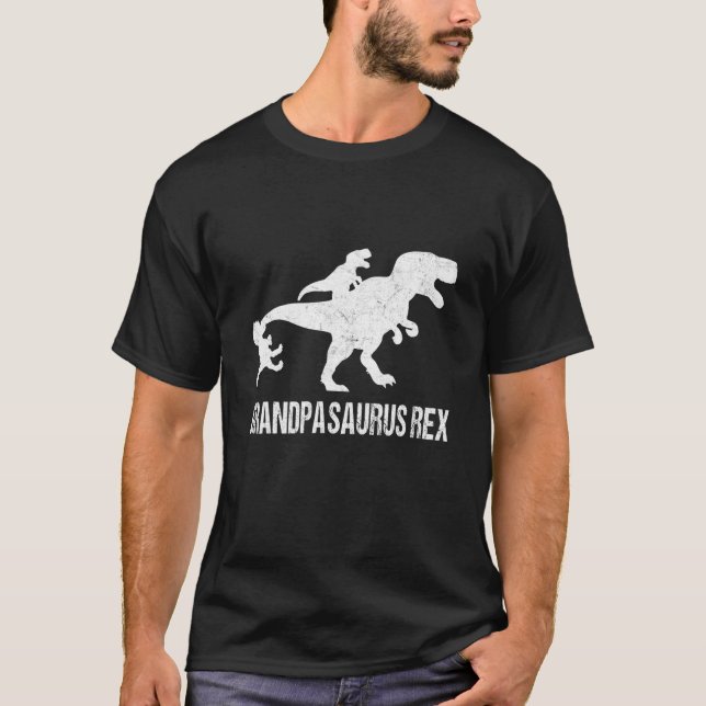 Mens Grandpasaurus T Rex Dinosaur Grandpa Saurus F T-Shirt (Front)