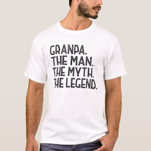 Mens Granpa Man Myth Legend For Grandpa Funny Fath T-Shirt