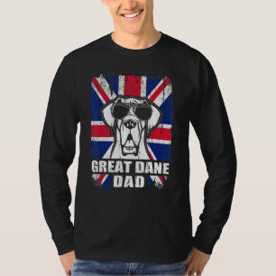 Mens Great Dane Dad Cool Uk Flag Vintage Retro T-Shirt