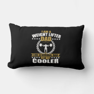 Mens Great Weightlifter Dad Gift Papa Gym T-Shirt. Lumbar Pillow