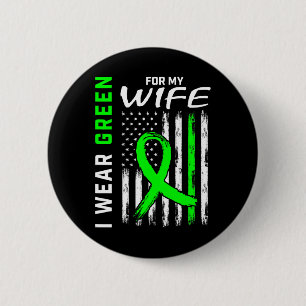 Mens Green Wife Kidney Disease Cerebral Palsy Awar 2 Inch Round Button