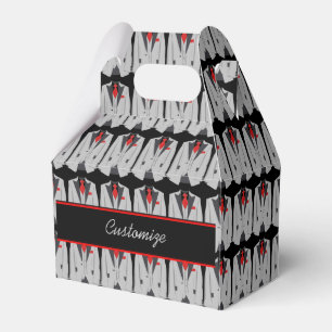 Men's Grey Suit and Red Tie Gable Favour Box