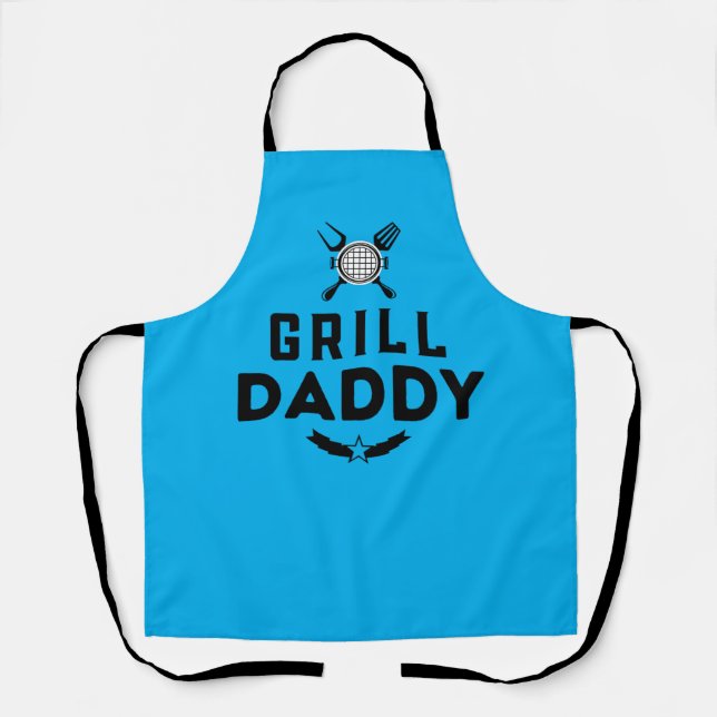 Mens Grill Daddy BBQ And Smoking For Father's Day Apron (Front)