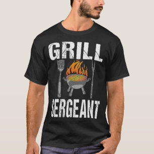 Mens Grill Sergeant Fun Fathers Day BBQ Grilling D T-Shirt