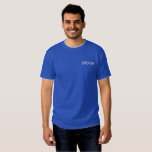 Men's Groom Embroidered T-Shirt<br><div class="desc">For the Groom shown is a royal blue colour t-shirt to relax in. White embroidered text on the front left chest area.
Customize this item or buy as shown.</div>