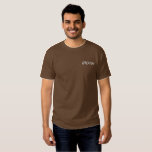 Men's Groom Embroidered T-Shirt<br><div class="desc">For the Groom shown is a brown colour t-shirt to relax in. White embroidered text on the front left chest area.
Customize this item or buy as shown.</div>
