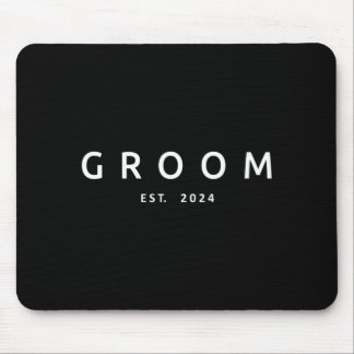 Mens Groom Est 2024 Future Husband Bachelor Party Mouse Pad
