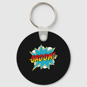 Mens Groom Superhero Bachelor Stag Party Wedding C Keychain