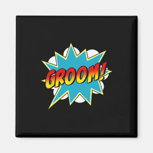 Mens Groom Superhero Bachelor Stag Party Wedding C Magnet