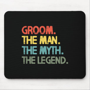 Mens Groom Wedding Bachelor Party Retro Vintage Mouse Pad