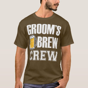Mens Grooms Brew Crew Funny Groomsmen Bachelor Par T-Shirt