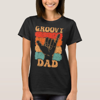 Mens Groovy Dad 70s Aesthetic Nostalgia 1970's Ret T-Shirt