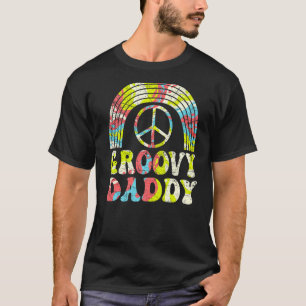 Mens Groovy Daddy 70s Aesthetic 1970's Retro Hippi T-Shirt