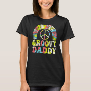 Mens Groovy Daddy 70s Aesthetic 1970's Retro Hippi T-Shirt