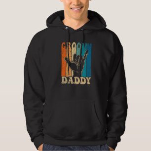 Mens Groovy Daddy 70s Aesthetic Nostalgia 1970's R Hoodie