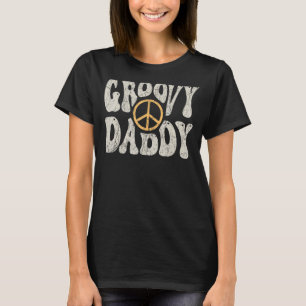 Mens Groovy Daddy 70s Aesthetic Nostalgia 1970's R T-Shirt