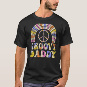 Mens Groovy Daddy 70s Aesthetic Nostalgia 1970's R T-Shirt