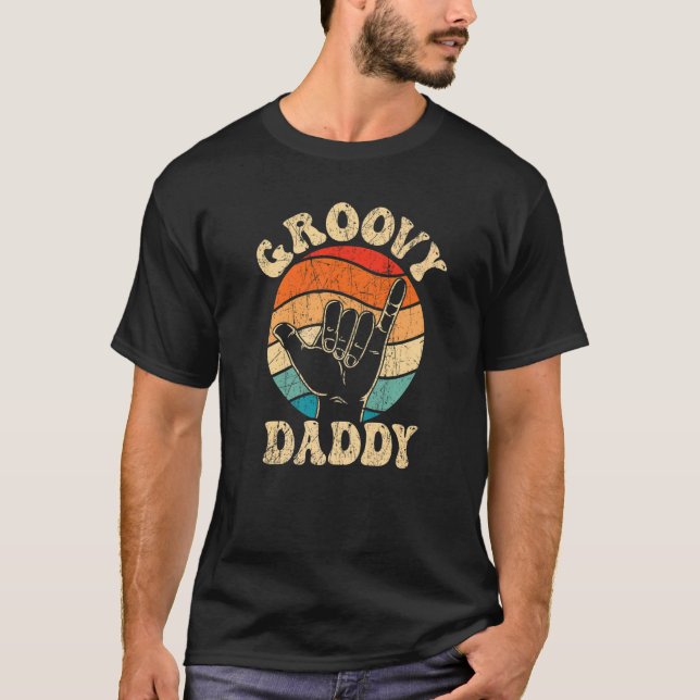 Mens Groovy Daddy 70s Aesthetic Nostalgia 1970's R T-Shirt (Front)