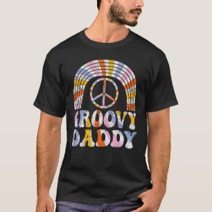 Mens Groovy Daddy 70s Aesthetic Nostalgia 1970's R T-Shirt