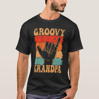 Mens Groovy Grandpa 70s Aesthetic Nostalgia 1970's T-Shirt