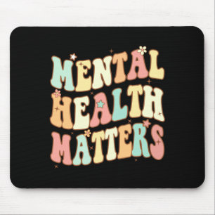 Mens groovy mental health shirt end the stigma mouse pad