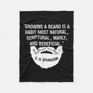 Mens Growing A Beard Is Natural & Manly C. H. Fleece Blanket