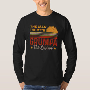 Mens Grumpa The Man Myth Legend Retro Grandpa Fath T-Shirt
