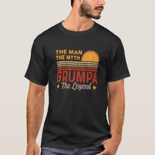 Mens Grumpa The Man Myth Legend Retro Grandpa Fath T-Shirt