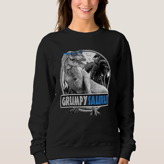 Mens Grumpy Saurus T Rex Dinosaur Men Family Sweatshirt (Front)