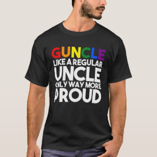 Mens Guncle Like A Regular Uncle Gay Pride T-Shirt