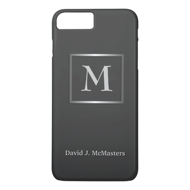 Men's Gunmetal Grey Monogram Executive Case (Back)