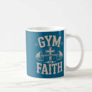 Mens gym faith fitness christian workout jesus coffee mug