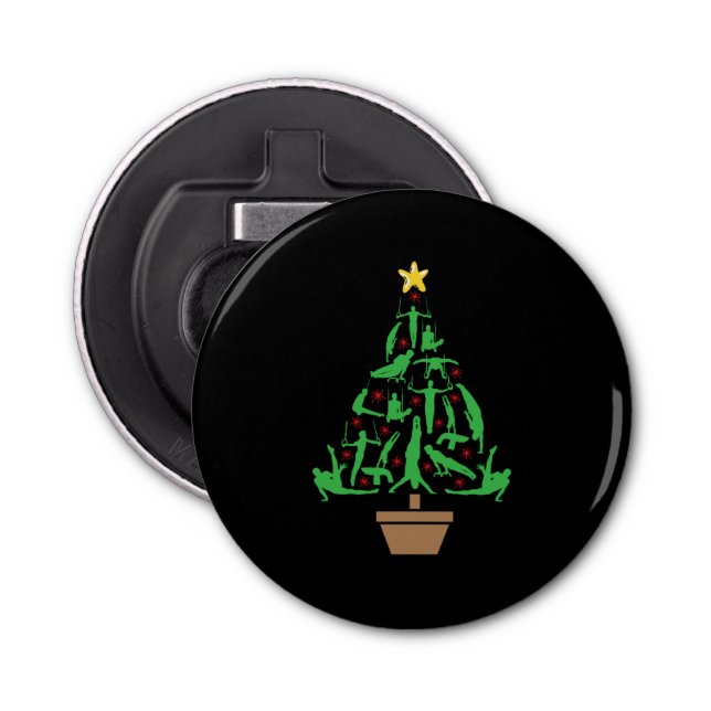 Men's Gymnastics Christmas Tree Bottle Opener (Front)