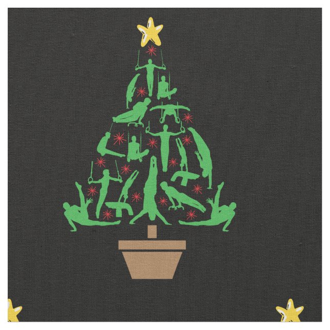 Men's Gymnastics Christmas Tree Fabric (Close Up)