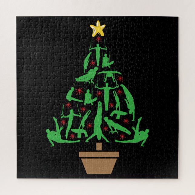 Men's Gymnastics Christmas Tree Jigsaw Puzzle (Vertical)